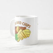 魚とチップスどろどろどろどろどろどろどろどろく英国のパブ食べ物を運賃 コーヒーマグカップ (正面左)