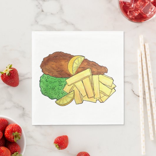 魚とチップスどろどろどろどろどろどろどろどろく英国のパブ食べ物を運賃 スタンダードランチョンナプキン (インサイチュ)