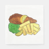 魚とチップスどろどろどろどろどろどろどろどろく英国のパブ食べ物を運賃 スタンダードランチョンナプキン (正面)