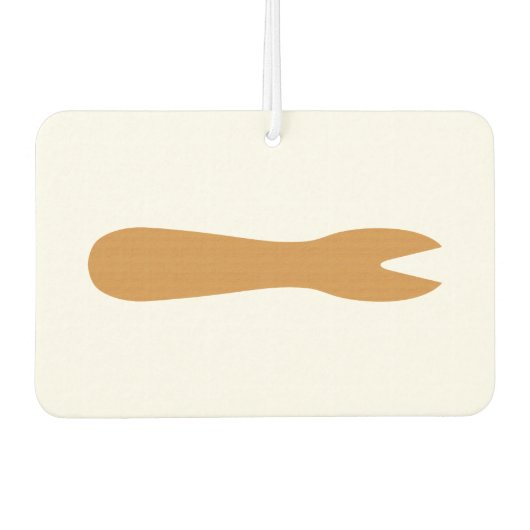 魚とチップスショップ木製フォーク カーエアーフレッシュナー (正面)