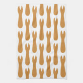 魚とチップスショップ木製フォーク キッチンタオル (縦)