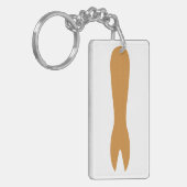 魚とチップスショップ木製フォーク キーホルダー (正面左)