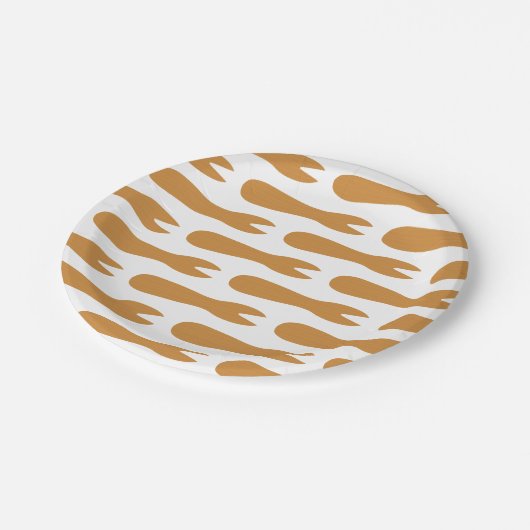 魚とチップスショップ木製フォーク ペーパープレート (アングル)