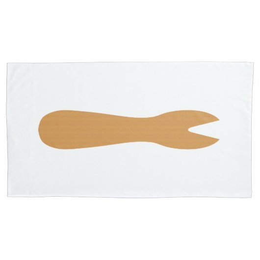 魚とチップスショップ木製フォーク 枕カバー (正面左)