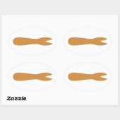 魚とチップスショップ木製フォーク 楕円形シール (シート)