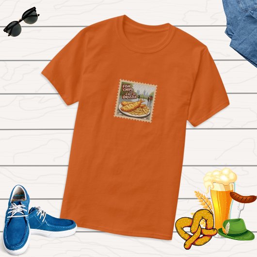 魚とチップスロンドンビッグベンUKグルメ旅行ギフト Tシャツ