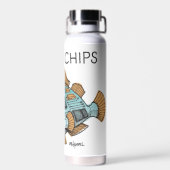 「魚とチップス、究極のパパジョーク」ウォーターボトル ウォーターボトル (背面)