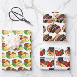 魚とチップズバンガーとマッシュフルイングリッシュ ラッピングペーパーシート