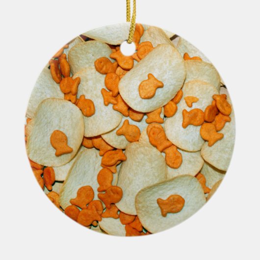 魚とチップ セラミックオーナメント (正面)