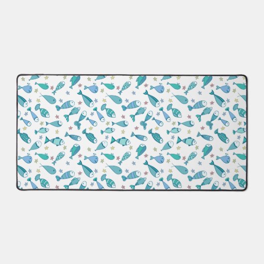 魚とヒトデの模様 デスクマット (正面)