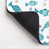 魚とヒトデの模様 マウスパッド (コーナー)