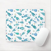 魚とヒトデの模様 マウスパッド (マウス)