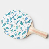 魚とヒトデの模様 卓球ラケット (横)