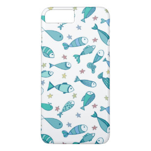 魚とヒトデの模様 iPhone 8 PLUS/7 PLUSケース