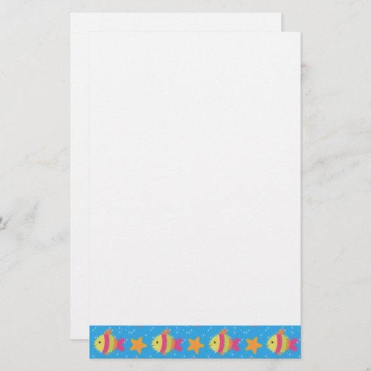 魚とヒトデの漫画 便箋 (正面/裏面)