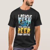 魚とビールランプの魚パーティー Tシャツ (正面)