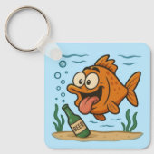 魚とビール キーホルダー (正面)