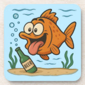 魚とビール コースター (正面)