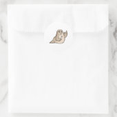 魚とフォークでシール ラウンドシール (バッグ)