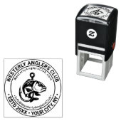 魚とフックのビジネス名の場所のURL電子メール セルフインキングスタンプ (インサイチュ)