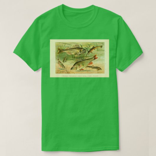 魚とフレンドリー粗い底フィーダ Tシャツ (デザイン正面)