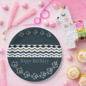 魚とブルーの波のパターン誕生日 ペーパープレート (パーティー)