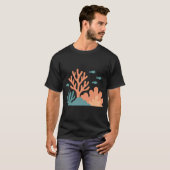 魚とミニマルサンゴ礁 Tシャツ (正面フル)