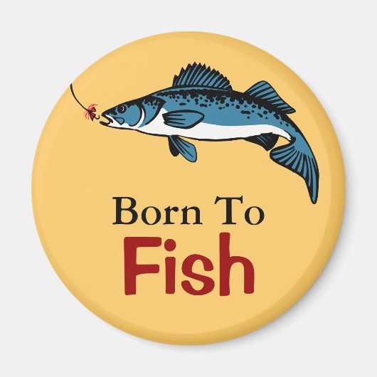 魚とルアーのデザイン マグネット (正面)