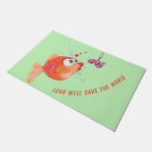 魚とワームのおもしろい – 愛 ドアマット (アングル)