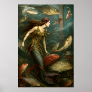 魚と一緒に海の中の人魚 ポスター