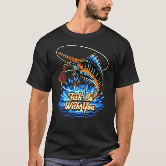 魚と共にありますように 釣り ユーモア 釣り好きジョーク Tシャツ (正面)