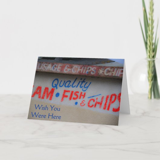 魚と切りくずのサインは君がここにいたらと願う カード (正面)