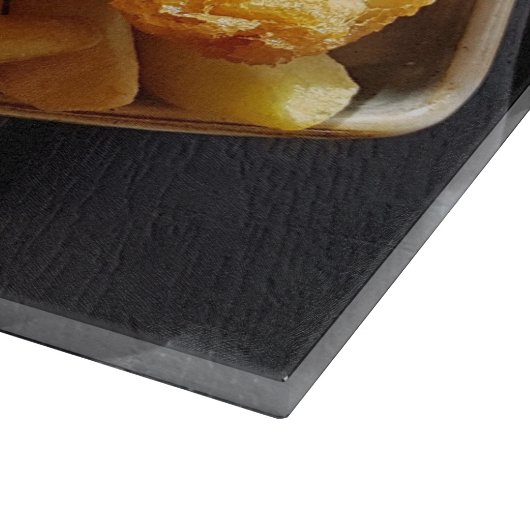 魚と切り屑を切り詰めた板 カッティングボード (角)