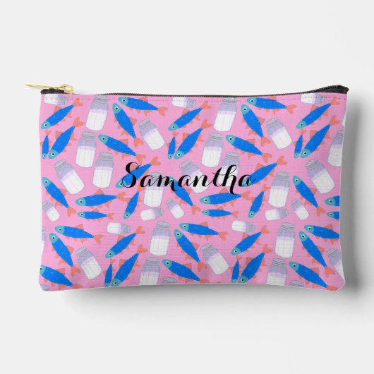 魚と塩 アクセサリーポーチ (正面)