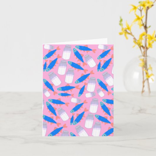 魚と塩 カード (黄色い花)