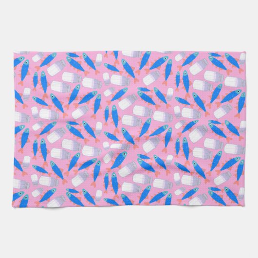 魚と塩 キッチンタオル (横)