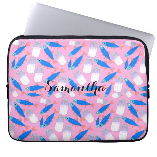 魚と塩 ラップトップスリーブ (正面)