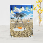 魚と揚げ卵 カード (黄色い花)