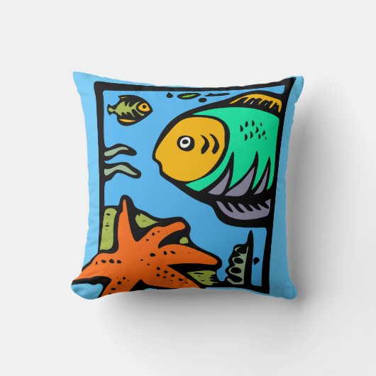 魚と星魚枕 クッション (正面)
