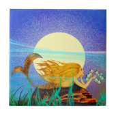 魚と月を持つ人魚 タイル (正面)