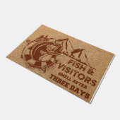 魚と来場者が3人の日 ドアマット (アングル)