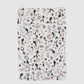 魚と枝日本の絵画の ゴルフタオル (正面)