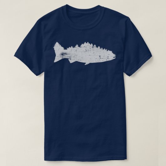 魚と森魚釣り男性への魚 Tシャツ (デザイン正面)