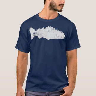 魚と森魚釣り男性への魚 Tシャツ