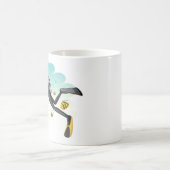 魚と水中スキューバダイバー コーヒーマグカップ (中央)