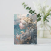 魚と海の美しき婦人 ポストカード (スタンド正面)