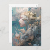 魚と海の美しき婦人 ポストカード (正面/裏面)