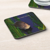 魚と海草のデザインのコースター コースター (左側)