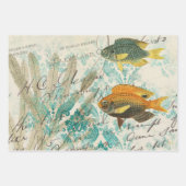 魚と海藻書に ラッピングペーパーシート (正面2)