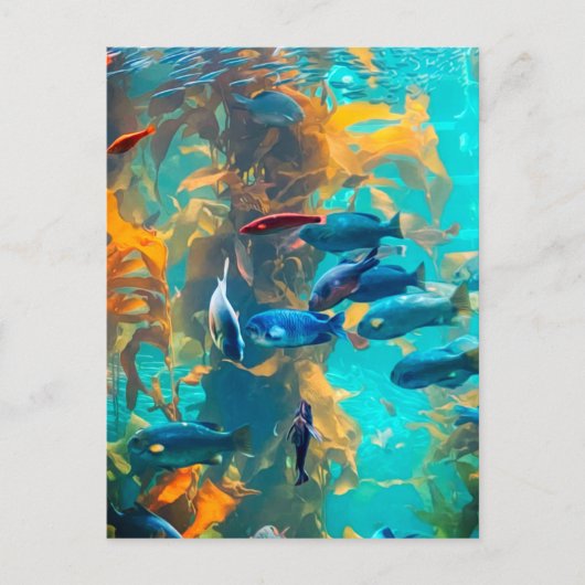 魚と海藻 ポストカード (正面)